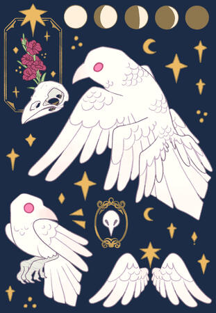 ✦White Raven (Plague) Sticker Sheet